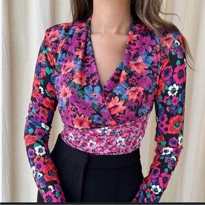 Zara faux wrap floral top